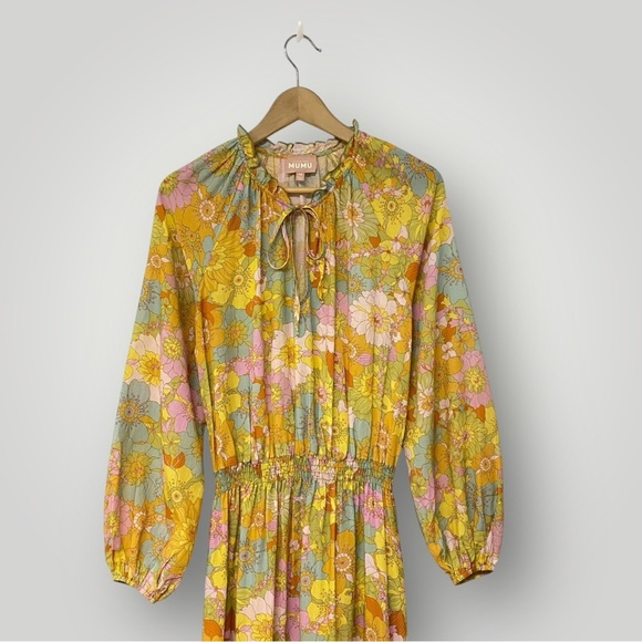 Show Me Your Mumu 'Cait' Midi Dress - Groovy Blooms Sz - Picture 3 of 13